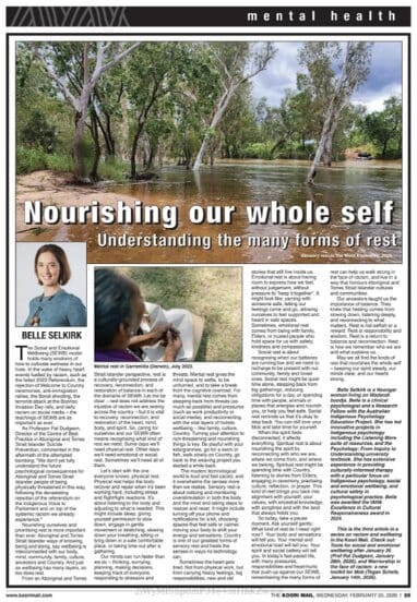 Nourishing our whole self: understanding the many forms of rest