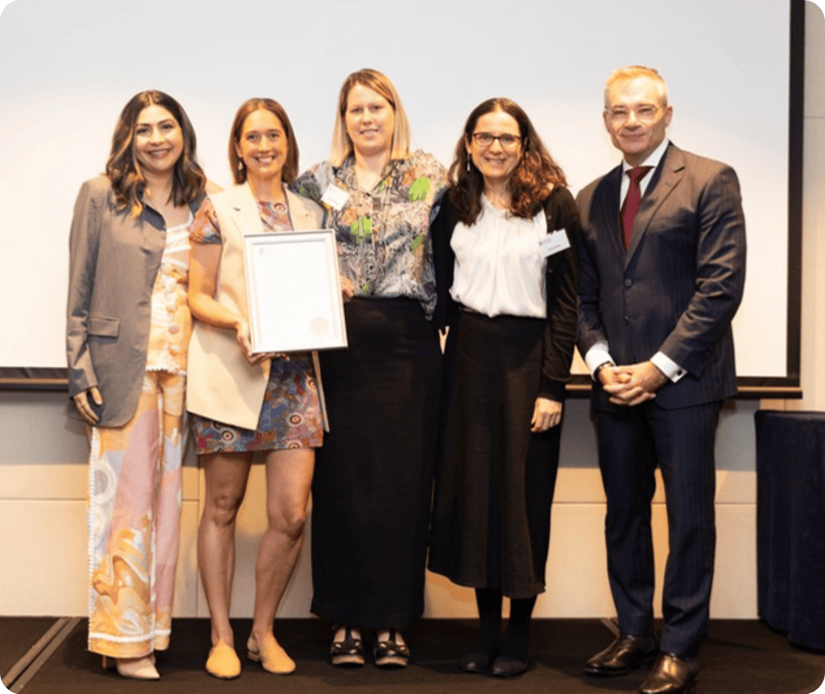 Dr Joanna Alexi, Belle Selkirk, Jody Kamminga, Prof. Jeneva Ohan, Prof. Guy Littlefair