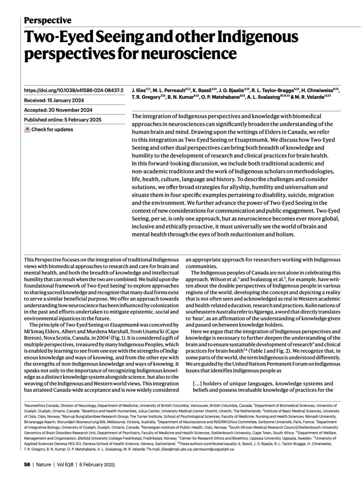 Two-Eyed Seeing and other Indigenous perspectives for neuroscience – AIPEP